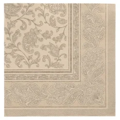PAPSTAR Servietten "ROYAL Collection" 1/4-Falz 40 cm x 40 cm sand "Ornaments", 8 x 20 Stück