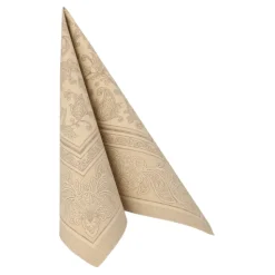 PAPSTAR Servietten "ROYAL Collection" 1/4-Falz 40 cm x 40 cm sand "Ornaments", 8 x 20 Stück