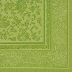 PAPSTAR Servietten "ROYAL Collection" 1/4-Falz 40 cm x 40 cm olivgrün "Ornaments", 5 x 50 Stück