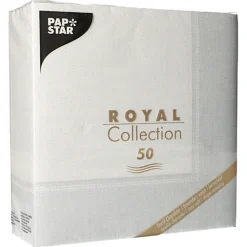 PAPSTAR Servietten "ROYAL Collection" 1/4-Falz 40 cm x 40 cm weiß "Linum"