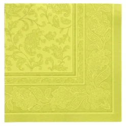PAPSTAR Servietten "ROYAL Collection" 1/4-Falz 40 cm x 40 cm limonengrün "Ornaments", 8 x 20 Stück