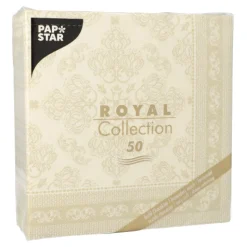 PAPSTAR Servietten "ROYAL Collection" 1/4-Falz 40 cm x 40 cm champagner "Arabesque"