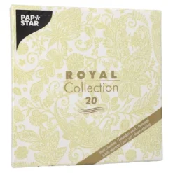 PAPSTAR Servietten "ROYAL Collection" 1/4-Falz 40 cm x 40 cm limonengrün "Paisley", 8 x 20 Stück