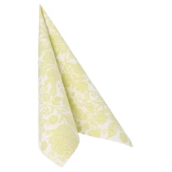 PAPSTAR Servietten "ROYAL Collection" 1/4-Falz 40 cm x 40 cm limonengrün "Paisley", 8 x 20 Stück