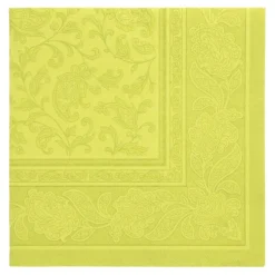 PAPSTAR Servietten "ROYAL Collection" 1/4-Falz 40 cm x 40 cm limonengrün "Ornaments", 5 x 50 Stück