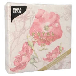 PAPSTAR Servietten "ROYAL Collection" 1/4-Falz 40 cm x 40 cm rosa "Blossom"