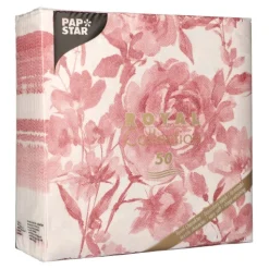 PAPSTAR Servietten "ROYAL Collection" 1/4-Falz 40 cm x 40 cm bordeaux "Rose"
