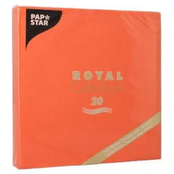 PAPSTAR Servietten "ROYAL Collection" 1/4-Falz 40 cm x 40 cm nektarine, 8 x 20 Stück