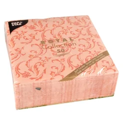 PAPSTAR Servietten "ROYAL Collection" 1/4-Falz 40 cm x 40 cm nektarine "Damascato", 5 x 50 Stück
