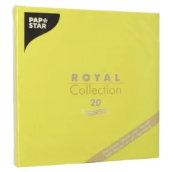 PAPSTAR Servietten "ROYAL Collection" 1/4-Falz 40 cm x 40 cm limonengrün, 8 x 20 Stück