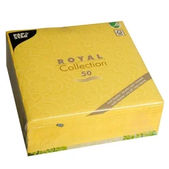 PAPSTAR Servietten "ROYAL Collection" 1/4-Falz 40 cm x 40 cm gelb "Casali"