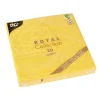 PAPSTAR Servietten "ROYAL Collection" 1/4-Falz 40 cm x 40 cm gelb "Ornaments", 8 x 20 Stück