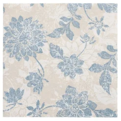PAPSTAR Servietten "ROYAL Collection" 1/4-Falz 40 cm x 40 cm arktikblau "Flowers", 5 x 50 Stück