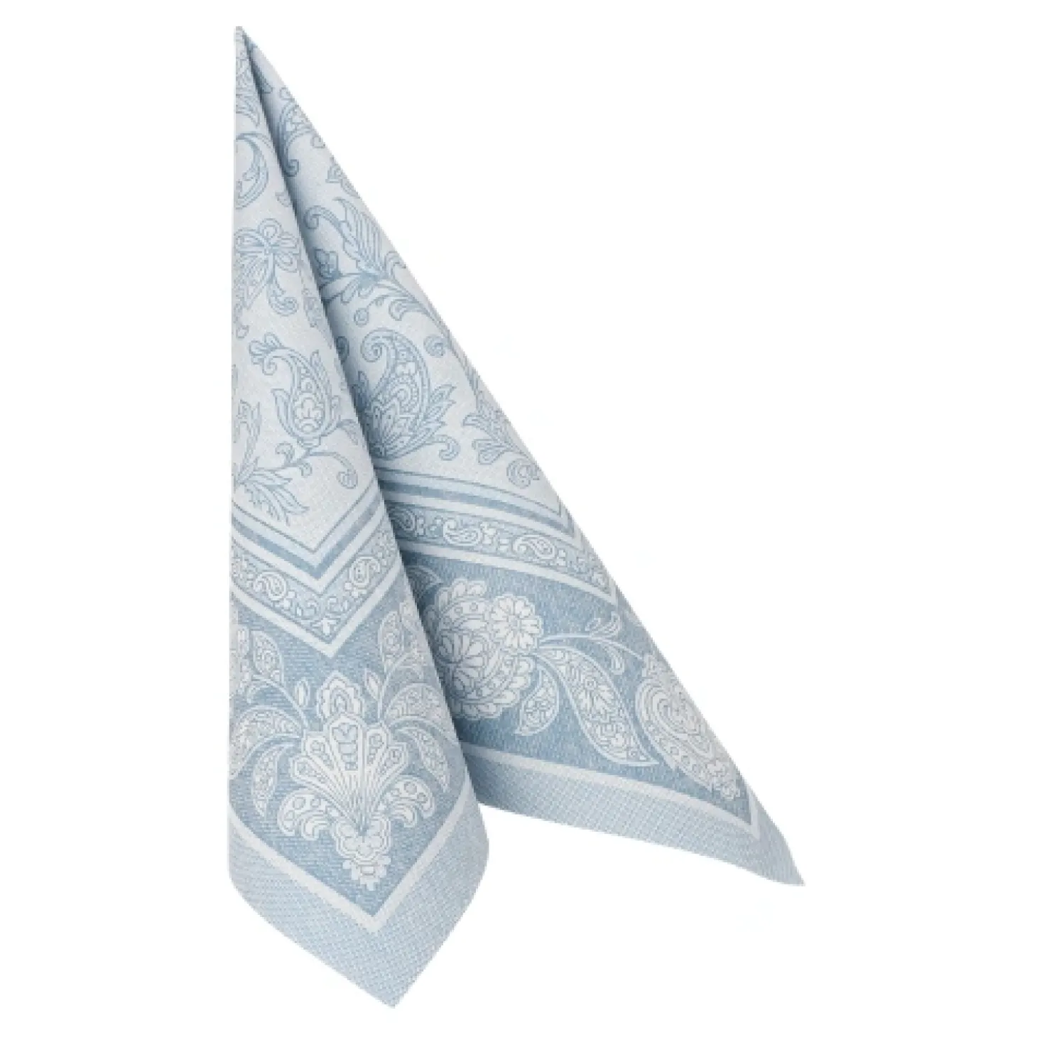 PAPSTAR Servietten "ROYAL Collection" 1/4-Falz 40 cm x 40 cm arktikblau "Ornaments", 8 x 20 Stück