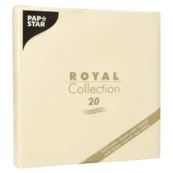 PAPSTAR Servietten "ROYAL Collection" 1/4-Falz 40 cm x 40 cm champagner, 8 x 20 Stück