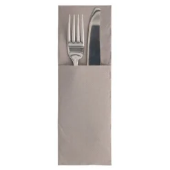 PAPSTAR Servietten "ROYAL Collection" 48 cm x 30 cm grau mit Besteckfalz