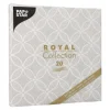 PAPSTAR Servietten "ROYAL Collection" 1/4-Falz 40 cm x 40 cm grau "Circle Flowers", 8 x 20 Stück