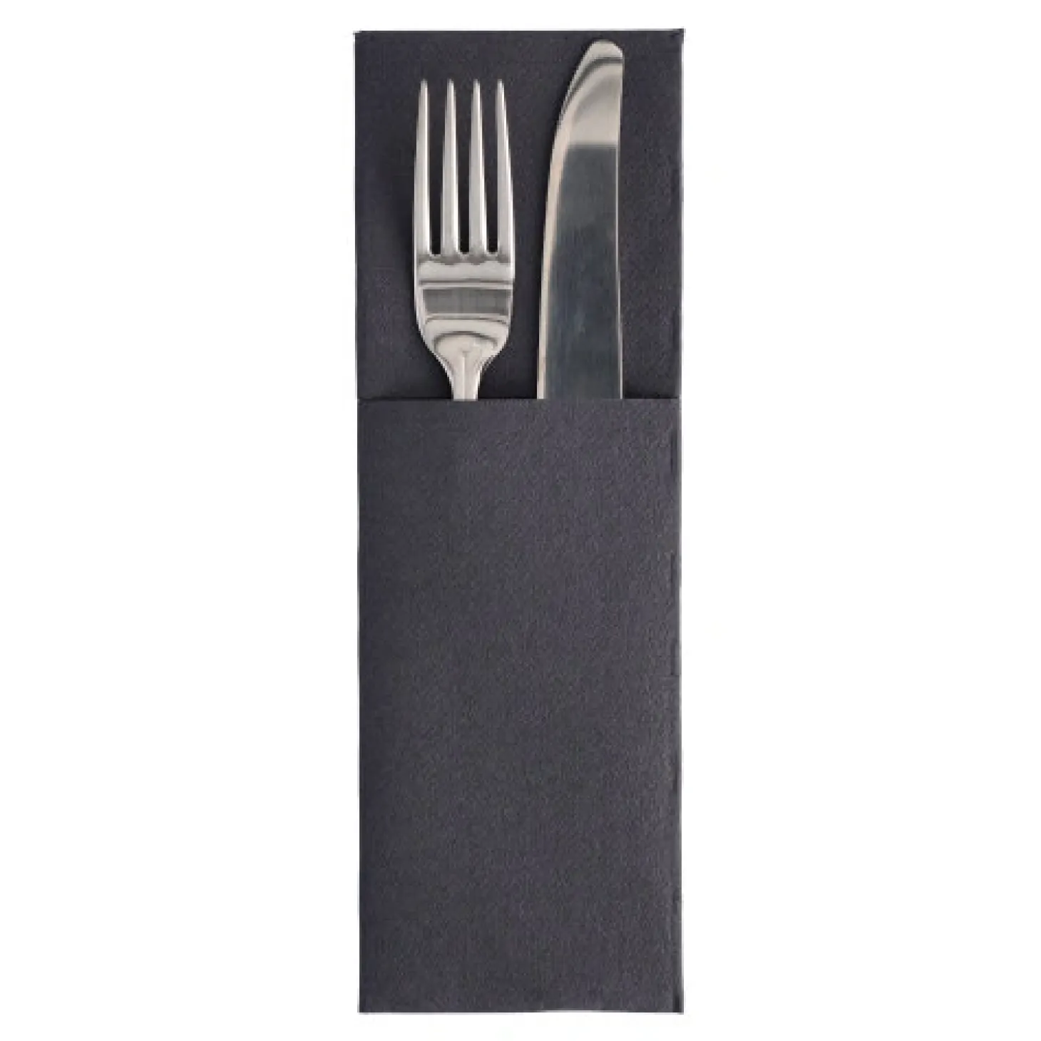 PAPSTAR Servietten "ROYAL Collection" 48 cm x 30 cm schwarz mit Besteckfalz