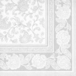 PAPSTAR Servietten "ROYAL Collection" 1/4-Falz 40 cm x 40 cm weiß "Ornaments", 8 x 20 Stück