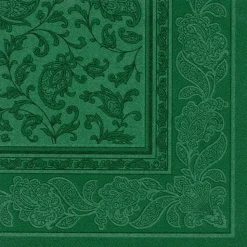 PAPSTAR Servietten "ROYAL Collection" 1/4-Falz 40 cm x 40 cm dunkelgrün "Ornaments", 8 x 20 Stück
