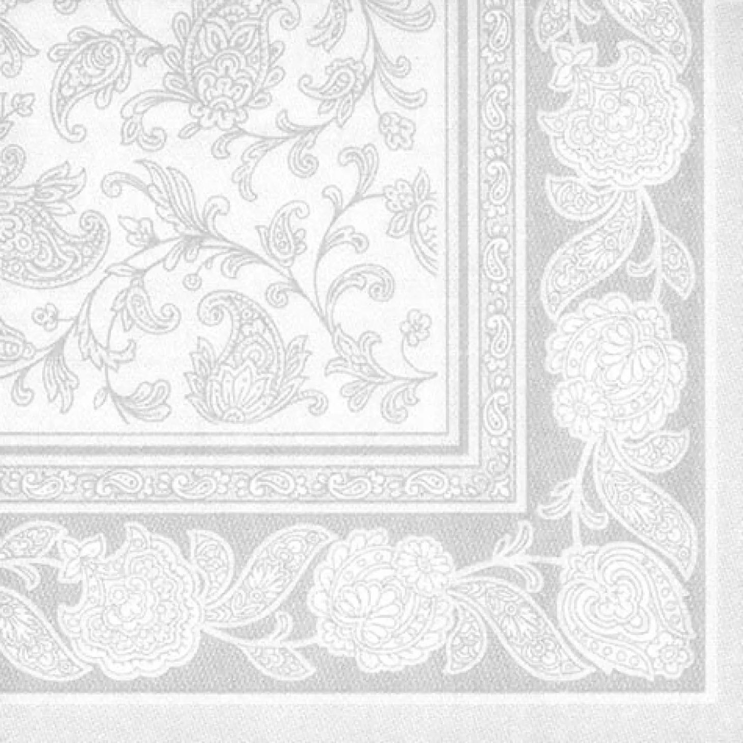 PAPSTAR Servietten "ROYAL Collection" 1/4-Falz 40 cm x 40 cm weiß "Ornaments", 5 x 50 Stück