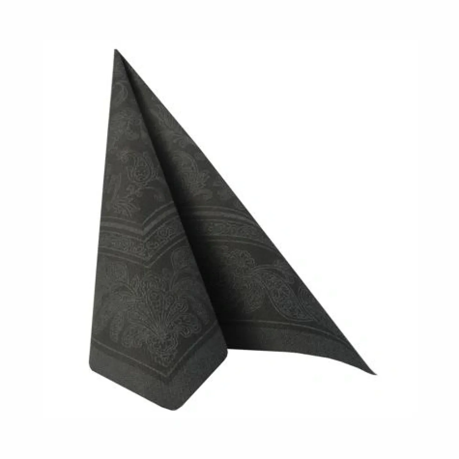 PAPSTAR Servietten "ROYAL Collection" 1/4-Falz 40 cm x 40 cm schwarz "Ornaments", 5 x 50 Stück
