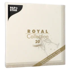 PAPSTAR Servietten "ROYAL Collection" 1/4-Falz 40 cm x 40 cm gold "Festivities", 8 x 20 Stück