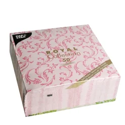 PAPSTAR Servietten "ROYAL Collection" 1/4-Falz 40 cm x 40 cm fuchsia "Damascato"