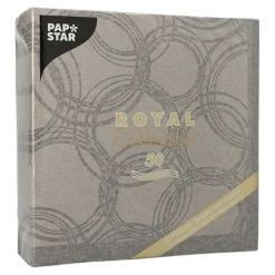 PAPSTAR Servietten "ROYAL Collection" 1/4-Falz 40 cm x 40 cm grau "Bubbles"
