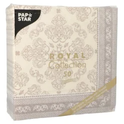 PAPSTAR Servietten "ROYAL Collection" 1/4-Falz 40 cm x 40 cm mocca "Arabesque"