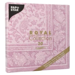 PAPSTAR Servietten "ROYAL Collection" 1/4-Falz 40 cm x 40 cm lila "Ornaments", 8 x 20 Stück