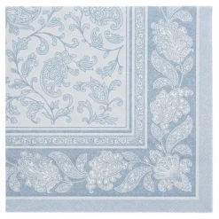 PAPSTAR Servietten "ROYAL Collection" 1/4-Falz 40 cm x 40 cm arktikblau "Ornaments", 5 x 50 Stück