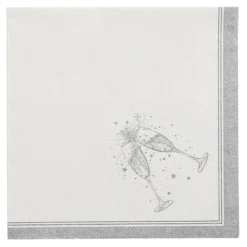 PAPSTAR Servietten "ROYAL Collection" 1/4-Falz 40 cm x 40 cm silber "Festivities", 8 x 20 Stück