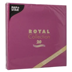 PAPSTAR Servietten "ROYAL Collection" 1/4-Falz 40 cm x 40 cm lila, 8 x 20 Stück