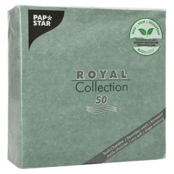 PAPSTAR Servietten "ROYAL Collection" 1/4-Falz 40 cm x 40 cm dunkelgrün in Papierverpackung
