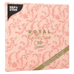 PAPSTAR Servietten "ROYAL Collection" 1/4-Falz 40 cm x 40 cm nektarine "Damascato", 8 x 20 Stück