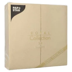 PAPSTAR Servietten "ROYAL Collection" 1/8-Falz 40 cm x 40 cm sand