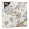 PAPSTAR Servietten "ROYAL Collection" 1/4-Falz 40 cm x 40 cm anthrazit "Flowers", 5 x 50 Stück