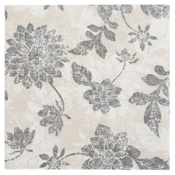 PAPSTAR Servietten "ROYAL Collection" 1/4-Falz 40 cm x 40 cm anthrazit "Flowers", 5 x 50 Stück
