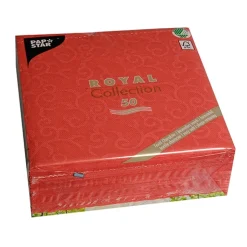 PAPSTAR Servietten "ROYAL Collection" 1/4-Falz 40 cm x 40 cm rot "Casali"