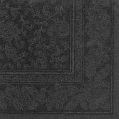 PAPSTAR Servietten "ROYAL Collection" 1/4-Falz 40 cm x 40 cm schwarz "Ornaments", 8 x 20 Stück