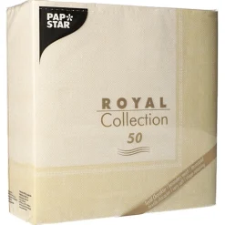 PAPSTAR Servietten "ROYAL Collection" 1/4-Falz 40 cm x 40 cm champagner "Linum"