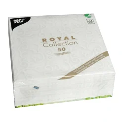 PAPSTAR Servietten "ROYAL Collection" 1/4-Falz 40 cm x 40 cm weiß "Casali"