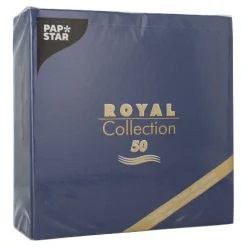 PAPSTAR Servietten "ROYAL Collection" 1/4-Falz 40 cm x 40 cm dunkelblau, 5 x 50 Stück