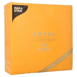 PAPSTAR Servietten "ROYAL Collection" 1/4-Falz 40 cm x 40 cm orange, 5 x 50 Stück