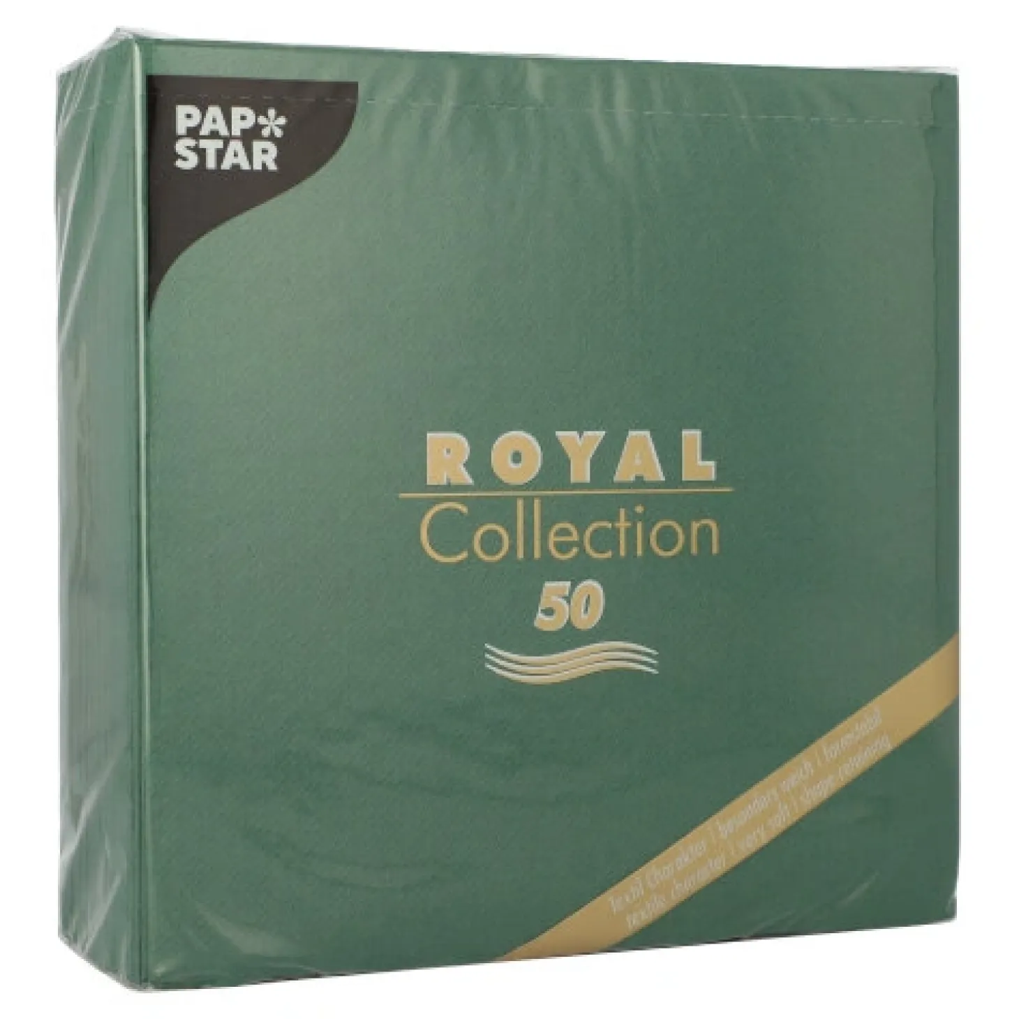PAPSTAR Servietten "ROYAL Collection" 1/4-Falz 40 cm x 40 cm dunkelgrün, 5 x 50 Stück