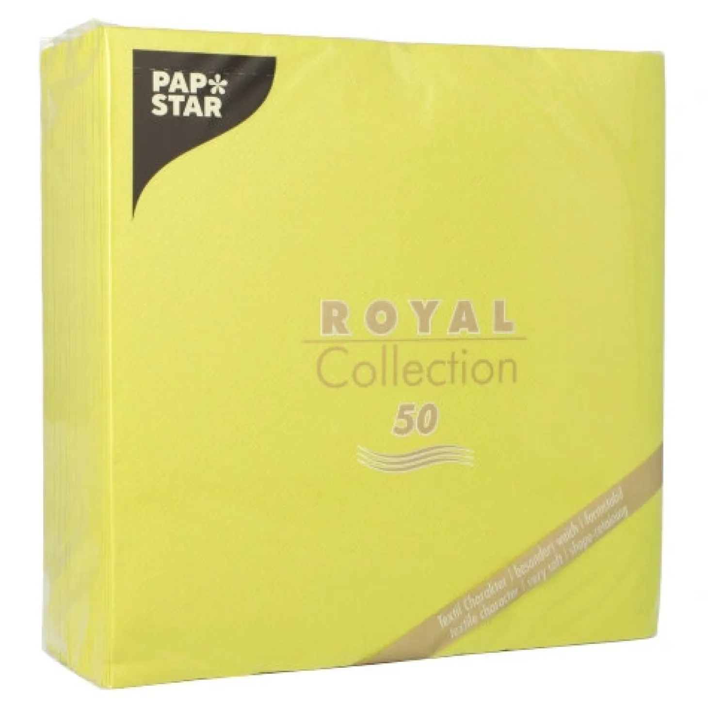 PAPSTAR Servietten "ROYAL Collection" 1/4-Falz 40 cm x 40 cm limonengrün, 5 x 50 Stück