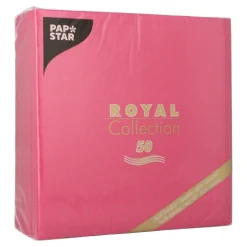 PAPSTAR Servietten "ROYAL Collection" 1/4-Falz 40 cm x 40 cm fuchsia, 5 x 50 Stück