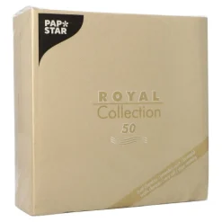 PAPSTAR Servietten "ROYAL Collection" 1/4-Falz 40 cm x 40 cm sand, 5 x 50 Stück