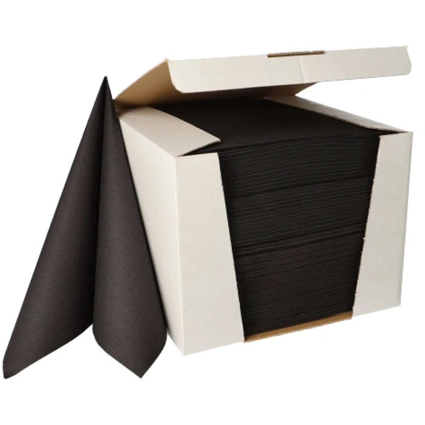 PAPSTAR Servietten "ROYAL Collection" 1/4-Falz 40 cm x 40 cm tiefschwarz